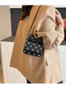Bolso Cruzado Nuevo, Elegante y Sencillo 2025, Bolso Lindo de Princesa, Bolso Cuadrado Pequeño con Lunares y Moño en Bloques de Color, Bolso para Labial