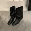 Botines de Tobillo Color Caqui de Gamuza Estilo Retro First Encounter para Mujer Botas Estilo Francés Diseño de Nicho Otoño/Invierno Botines Estilo Occidental