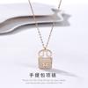 Bolsa Colar de Prata Esterlina Feminino Diamante Letra H Pingente Moda Japonesa e Coreana Design de Nicho Corrente para Clavícula Ins