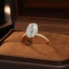 Anel Sob a Figueira Prata de Lei S925 Completo com Diamante de Quatro Garras Moissanita Cor de Ovo de Pombo para Mulheres, Popular em Transmissões ao Vivo Transfronteiriças, Anel de Casamento