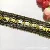 Venta al por mayor del fabricante Encaje Dorado y Plateado, Cortinas de Arte Financiero, Encaje de Colores, Accesorios para Ropa, Cinta de Lentejuelas, Encaje Dorado