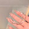 Aretes de metal exagerados de nicho simples de personalidad de círculo estilo coreano para mujer, geométricos, de moda, para el día a día, temperamento, aretes de celebridad de Internet para mujer