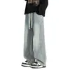 Jeans de Corte Diagonal Estilo Americano Nuevos para Primavera 2026 para Hombres y Mujeres, Marca de Moda Hip-Hop de Calle, Pantalones Rectos Holgados de Tallas Grandes