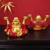 Fábrica Tubao Barriga Grande Buda Maitreya Giratório Yuanbao Moedas de Cobre Buda Risonho Mesa de Casa Liga de Zinco Ornamento de Atração de Riqueza