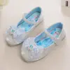 Zapatos de Princesa de Dibujos Animados para Niñas Verano 2025 Nuevos Zapatos de Cuero de Suela Suave para Niños Zapatos de Lentejuelas y Cristales para Niñas Pequeñas para Actuaciones