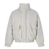 Chaqueta Retro Americana de Borde Crudo con Cuello Alto para Hombre y Mujer Otoño Invierno Nueva Patchwork Desconstruido Holgada Engrosada Casual de Algodón