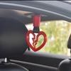 Anillo de advertencia/manija con forma de corazón roto para coche, JDM, cuerda de nailon negra, anillo de tracción con forma de corazón explosivo, anillo de tracción decorativo japonés