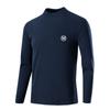 Roupa íntima de veludo dupla face Camiseta de manga comprida de gola semi-alta masculina Outono e inverno à prova de frio Aquecimento de temperatura constante Colarinho médio Base quente Roupas de outono