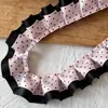 Acessórios de Renda Plissada com Bolinhas Pretas e Rosas de Camada Dupla Material DIY Feito à Mão Tábua de Pintura Fita Acessórios de Cabelo Material para Caderno Decorativo