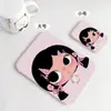 Espejo de maquillaje plegable lindo y adorable con temática de Xiaoman para escritorio de dormitorio de estudiante, portátil para retoques de niñas