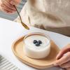 Taza de mantequilla de borosilicato alto, redonda, de boca ancha, para fruta, tazón de guarnición de 180 ml, cristalería transparente, taza para yogur