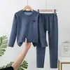 Pijama para niños, conjunto de ropa interior térmica para niños, ropa interior térmica de otoño e invierno para niñas, capa base de invierno para niños pequeños y estudiantes