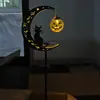 Lâmpada de lua de beija-flor solar transfronteiriça, gato preto, com vidro rachado para decoração de gramado, jardim, pátio externo