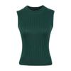 Top de Malha Regata Feminino Gola Alta Slim Fit Cor Sólida Verão Jr938