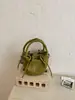 Bolso de Cubo Elegante de Nicho Transfronterizo para Mujer, Nuevo Estilo Coreano Ins con Patrón Tejido, Bolso de Hombro Cruzado para Viajes