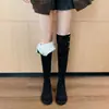 Botas vaqueras retro estilo western, nuevos estilos otoño/invierno, versátiles botas altas de montar hasta la rodilla, con suela gruesa, forradas de felpa, botas largas para otoño e invierno