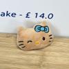 Broche de gato KT de cuero negro hawaiano, accesorios para bufandas, accesorios de ropa infantil, adornos para sombreros.
