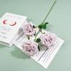 Nueva rosa artificial de tres cabezas, rosa de diamante, fondo para salón de bodas, arreglo floral suave, rosa de comercio exterior