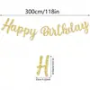 Letras de Papel con Purpurina Transfronterizas Banner de Feliz Cumpleaños Decoración de Banner para Fiesta de Cumpleaños de Bebé con Purpurina