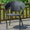 Silla de Ratán de Respaldo Alto, Silla Tejida de Ratán para Exteriores con Respaldo, Silla de Ratán Impermeable, Sillón, Silla de Ocio, Silla de Ocio para Personas Mayores