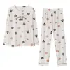 Pijama para Niñas de Transmisión en Vivo Douyin de Otoño e Invierno, de Manga Larga, Holgado y Lindo, Conjunto Casual de Ropa para el Hogar para Estudiantes