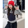 Conjunto de Ropa para Niñas Primavera y Otoño 2026 Nuevo Conjunto de Dos Piezas Moderno y Elegante para Niñas Mayores con Camisa Base de Dos Piezas Falsas