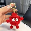 Colgante de felpa tipo bola de carbón pequeño de lana de imitación de visón, colgante para llavero de coche, pequeño adorno, colgante para bolso de peluche, colgante para mochila escolar