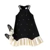 Vestido de Princesa de Verano Nuevo Baoxin Amazon para Niñas Europeas y Americanas, con Cuello Halter, Perlas y Volantes, Ropa Infantil Elegante y de Moda