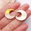 Mistura de 20 Estilos de Folha de Bordo Amarela com Gotejamento de Óleo Lua Favo de Mel Acessórios de Joias Pingentes DIY Pulseira Colar Chaveiro Charms