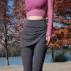 Calça de tubarão meia-saia falsa de duas peças estilo novo peça única tamanho grande plus sizemm saia esportiva fitness yoga que cobre o quadril cobertura