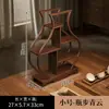 Suporte de Mesa em Madeira Maciça Estilo Chinês para Xícaras de Chá Conjunto de Chá Prateleira de Armazenamento para Chá Armazenamento de Bule Pequeno Exibição de Bule de Argila Roxa