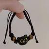 Dulce Genial Pequeño Miau ins Diseño Nicho Sándalo Negro Pulsera Trenzada Gatito Regalo de Pareja Monstruo para Mejor Amigo