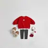 25 Camisetas Nuevas de Otoño e Invierno Estilo Ins Tema Navideño Tops de Manga Larga para Bebé Sudaderas para Niños Ropa Navideña