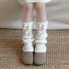 Nuevos Calcetines Holgados de Otoño e Invierno para Niñas Color Sólido Modernos Cálidos Rodilleras para Pantorrilla de Niños Color Café Estilo Coreano Calcetines para Pantorrilla