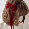 Año Nuevo Otoño e Invierno Terciopelo Lazo Cinta Pasador Pinza Pico de Pato para Mujer Parte Trasera de la Cabeza Clip Tocado de Hada Pasador Vintage