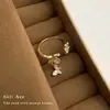 Anillo de Dedo Índice de Zirconia Estilo Lujo Accesible Francés Chapado en Oro de 18K Anillo de Mariposa Súper Hada Dulce Elegante Sentido de Nicho de Gama Alta Femenino