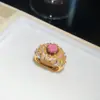 Anillo ajustable de circonita ovalada en forma de gota de agua, anillo de nicho de alta gama de lujo ligero, joyería versátil de moda para el día a día al por mayor