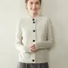 Cárdigan de Cachemira Grueso Nuevo Otoño/Invierno Baicai Rong para Mujer, Cuello Semi Alto, Tejido de Punto Trenzado, Casual, Versátil, Abrigo de Manga Larga