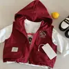 Chaleco con Capucha sin Mangas para Niños 2026 Otoño Nuevo Estilo Coreano Casual Versátil Elegante Top para Niños y Niñas