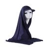 Pañuelo para la cabeza de venta caliente transfronterizo, Bufanda para ala de gorra de béisbol de color liso, Pañuelo malasio, Pañuelo para protección solar para mujer