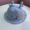 Sombrero Versátil de Primavera y Otoño Sombrero de Pescador para Bebé Bonitos Cuernitos Sombrero de Cubo para Niños Estilo Coreano Cara Sonriente Sombrero de Sol de Verano