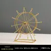 Luz Dourada Luxo Roda Gigante de Ferro Enfeites Simples Decoração de Casa Sala de Estar Giratório Dinâmico Artesanato de Mesa Enfeites