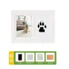 Bebé Cien Días de Edad Huella de Mano y Pie Hueco Marco de Fotos DIY Huella de Pata de Mascota Conmemorativa Almohadilla de Tinta para Mano y Pie de Bebé como recuerdo