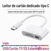 Leitor de Cartão Otg Tipo-C de Alta Velocidade Dois em Um Transfronteiriço para Celulares e Computadores Apple, Adequado para Cartões Tf/Sd, Câmeras e Veículos