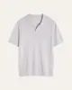 Camisa Polo Tricotada de Manga Curta Masculina Estilo Old Money Luxo Leve Gola Gaivota Casual Gola Meio Aberta