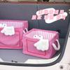 Cesta de almacenamiento para maletero de coche de felpa de gran capacidad, caja de almacenamiento para artículos diversos de coche, caja de almacenamiento para coche linda y divertida