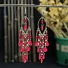 Pendientes Largos Bohemios para Mujer, Estilo Europeo y Americano, Pendientes de Borla Exagerados de Gota de Agua de Moda, Elegantes Joyas de Oreja Transfronterizas