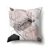 Funda de almohada de poliéster marmoleado estilo ins nórdico estampado geométrico terciopelo piel de melocotón funda de almohada para sofá de sala de estar QTH03