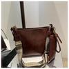 Bolsa de Ombro Tote Transversal Casual Grande Capacidade Retro Moda 2024 Duas Peças Outono e Inverno Texturizada para Comutador Larga para Mulheres