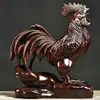 Escultura em Madeira de Ébano Grande Galo Ornamento Doze Animais do Zodíaco Galinha Casa Sala de Estar Escritório Feng Shui Decoração Artesanato